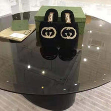 Load image into Gallery viewer, Gucci GG Unisex Slipper with Interlocking G Light Black Interlocking G Merino Wool