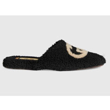 Load image into Gallery viewer, Gucci GG Unisex Slipper with Interlocking G Light Black Interlocking G Merino Wool