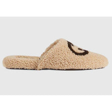 Load image into Gallery viewer, Gucci GG Unisex Slipper with Interlocking G Light Brown Interlocking G Merino Wool