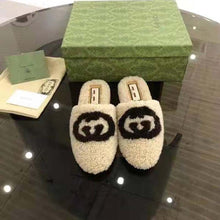 Load image into Gallery viewer, Gucci GG Unisex Slipper with Interlocking G Light Brown Interlocking G Merino Wool