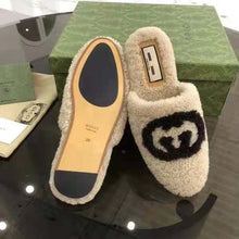 Load image into Gallery viewer, Gucci GG Unisex Slipper with Interlocking G Light Brown Interlocking G Merino Wool