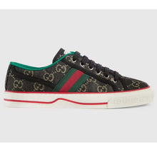Load image into Gallery viewer, Gucci GG Unisex Tennis 1977 Black Ivory Denim Jacquard Flat 1.5 cm Heel