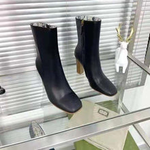Load image into Gallery viewer, Gucci GG Women Ankle Boot with Interlocking G Black Leather 9 cm Heel