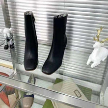 Load image into Gallery viewer, Gucci GG Women Ankle Boot with Interlocking G Black Leather 9 cm Heel
