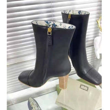 Load image into Gallery viewer, Gucci GG Women Ankle Boot with Interlocking G Black Leather 9 cm Heel