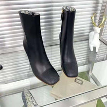 Load image into Gallery viewer, Gucci GG Women Ankle Boot with Interlocking G Black Leather 9 cm Heel