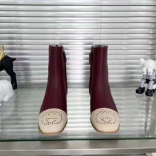 Load image into Gallery viewer, Gucci GG Women Ankle Boot with Interlocking G Maroon Leather 9 cm Heel