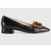Load image into Gallery viewer, Gucci GG Women Ballet Flat with Bamboo Buckle Black Leather