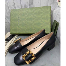 Load image into Gallery viewer, Gucci GG Women Ballet Flat with Bamboo Buckle Black Leather
