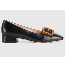 Load image into Gallery viewer, Gucci GG Women Ballet Flat with Bamboo Buckle Black Leather