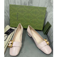 Load image into Gallery viewer, Gucci GG Women Ballet Flat with Bamboo Buckle White Leather