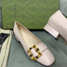 Load image into Gallery viewer, Gucci GG Women Ballet Flat with Bamboo Buckle White Leather