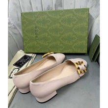 Load image into Gallery viewer, Gucci GG Women Ballet Flat with Bamboo Buckle White Leather