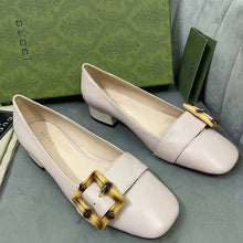 Load image into Gallery viewer, Gucci GG Women Ballet Flat with Bamboo Buckle White Leather