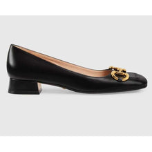 Load image into Gallery viewer, Gucci GG Women Ballet Flat with Horsebit Black Leather 3 cm Heel
