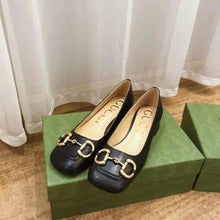 Load image into Gallery viewer, Gucci GG Women Ballet Flat with Horsebit Black Leather 3 cm Heel