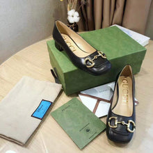 Load image into Gallery viewer, Gucci GG Women Ballet Flat with Horsebit Black Leather 3 cm Heel