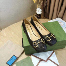 Load image into Gallery viewer, Gucci GG Women Ballet Flat with Horsebit Black Leather 3 cm Heel