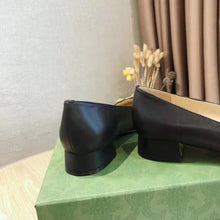 Load image into Gallery viewer, Gucci GG Women Ballet Flat with Horsebit Black Leather 3 cm Heel