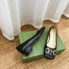 Load image into Gallery viewer, Gucci GG Women Ballet Flat with Horsebit Black Leather 3 cm Heel