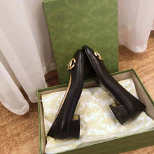 Load image into Gallery viewer, Gucci GG Women Ballet Flat with Horsebit Black Leather 3 cm Heel