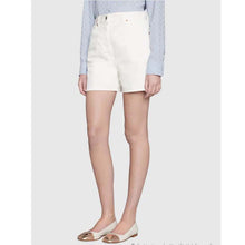 Load image into Gallery viewer, Gucci GG Women Ballet Flat with Interlocking G White Leather with Rose Gold Metallic Tip