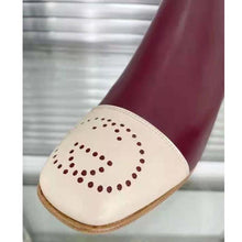 Load image into Gallery viewer, Gucci GG Women Boot with Interlocking G Red Leather with Oatmeal Tip