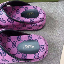 Load image into Gallery viewer, Gucci GG Women GG Multicolor Platform Sandal Pink and Blue GG Canvas