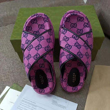 Load image into Gallery viewer, Gucci GG Women GG Multicolor Platform Sandal Pink and Blue GG Canvas