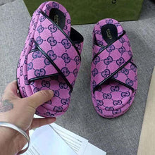 Load image into Gallery viewer, Gucci GG Women GG Multicolor Platform Sandal Pink and Blue GG Canvas