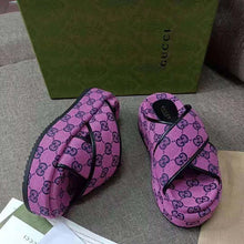 Load image into Gallery viewer, Gucci GG Women GG Multicolor Platform Sandal Pink and Blue GG Canvas