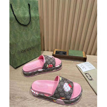 Load image into Gallery viewer, Gucci GG Women Gucci Les Pommes Sandal Beige and Ebony GG Supreme Canvas