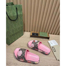 Load image into Gallery viewer, Gucci GG Women Gucci Les Pommes Sandal Beige and Ebony GG Supreme Canvas