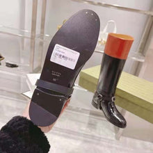 Load image into Gallery viewer, Gucci GG Women Knee-High Boot Harness Black Brown Leather Interlocking G