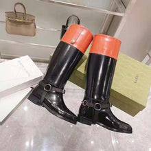 Load image into Gallery viewer, Gucci GG Women Knee-High Boot Harness Black Brown Leather Interlocking G