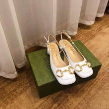 Load image into Gallery viewer, Gucci GG Women Mid-Heel Slingback with Horsebit Python Print Leather White