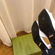 Load image into Gallery viewer, Gucci GG Women Mid-Heel Slingback with Horsebit Python Print Leather White