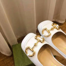 Load image into Gallery viewer, Gucci GG Women Mid-Heel Slingback with Horsebit Python Print Leather White