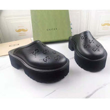 Load image into Gallery viewer, Gucci GG Women Platform Perforated G Sandal Black Perforated GG Rubber