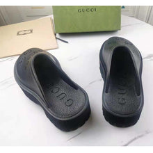 Load image into Gallery viewer, Gucci GG Women Platform Perforated G Sandal Black Perforated GG Rubber