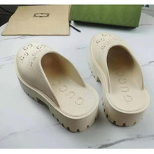 Load image into Gallery viewer, Gucci GG Women Platform Perforated G Sandal White Perforated GG Rubber
