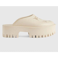 Load image into Gallery viewer, Gucci GG Women Platform Perforated G Sandal White Perforated GG Rubber