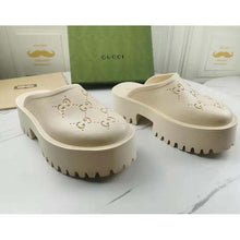 Load image into Gallery viewer, Gucci GG Women Platform Perforated G Sandal White Perforated GG Rubber