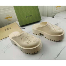 Load image into Gallery viewer, Gucci GG Women Platform Perforated G Sandal White Perforated GG Rubber