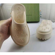 Load image into Gallery viewer, Gucci GG Women Platform Perforated G Sandal White Perforated GG Rubber