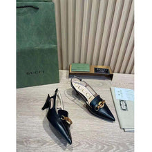 Load image into Gallery viewer, Gucci GG Women Pump with Bamboo Horsebit Black Leather