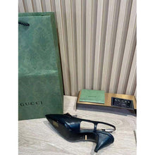 Load image into Gallery viewer, Gucci GG Women Pump with Bamboo Horsebit Black Leather