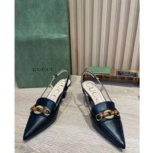 Load image into Gallery viewer, Gucci GG Women Pump with Bamboo Horsebit Black Leather