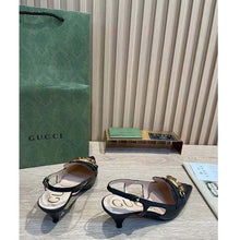 Load image into Gallery viewer, Gucci GG Women Pump with Bamboo Horsebit Black Leather