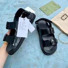 Load image into Gallery viewer, Gucci GG Women Sandal with Mini Double G Black Rubber